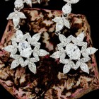 Large Diamond Drop Earrings 18Kt White Gold